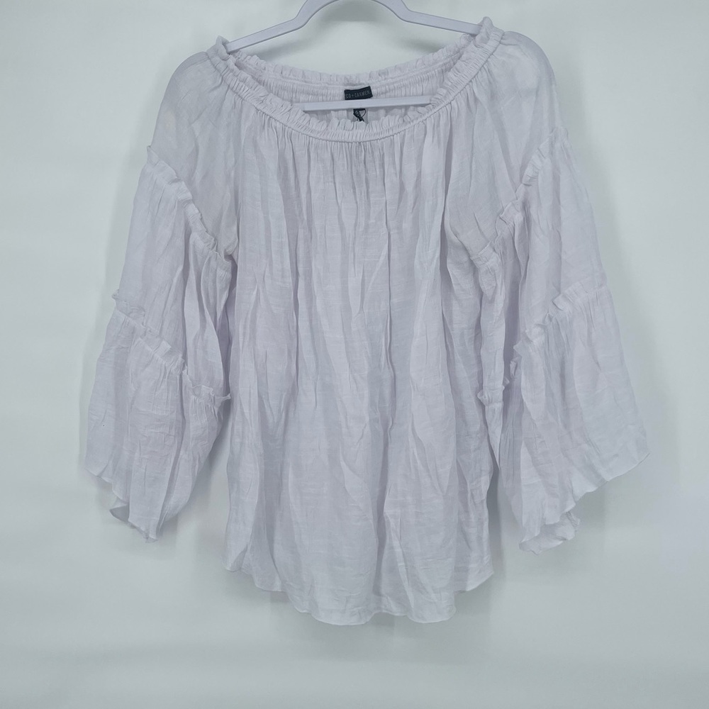 Coco + Carmen new with partial tag white gauzy top